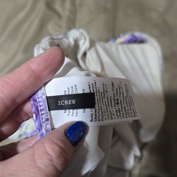 J. Crew Floral Swimsuit in Purple and White - Picture 3 of 6